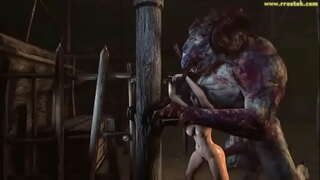 3D රාක්ෂයා කරයි ගැහැණු ළමයි බඩ විටත් ජනතාවගෙන්